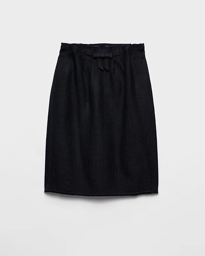Chevron wool midi skirt