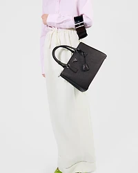 Embroidered linen maxi-skirt