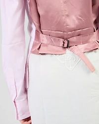Embroidered linen maxi-skirt