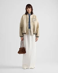 Embroidered linen skirt