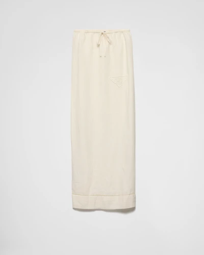 Embroidered linen skirt