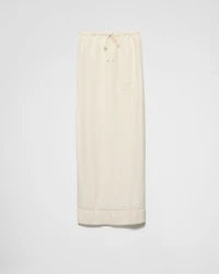 Embroidered linen skirt