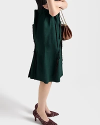 Shetland wool midi skirt