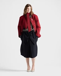 Chevron wool midi skirt