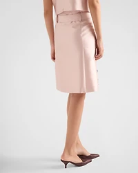 Embroidered silk and wool skirt