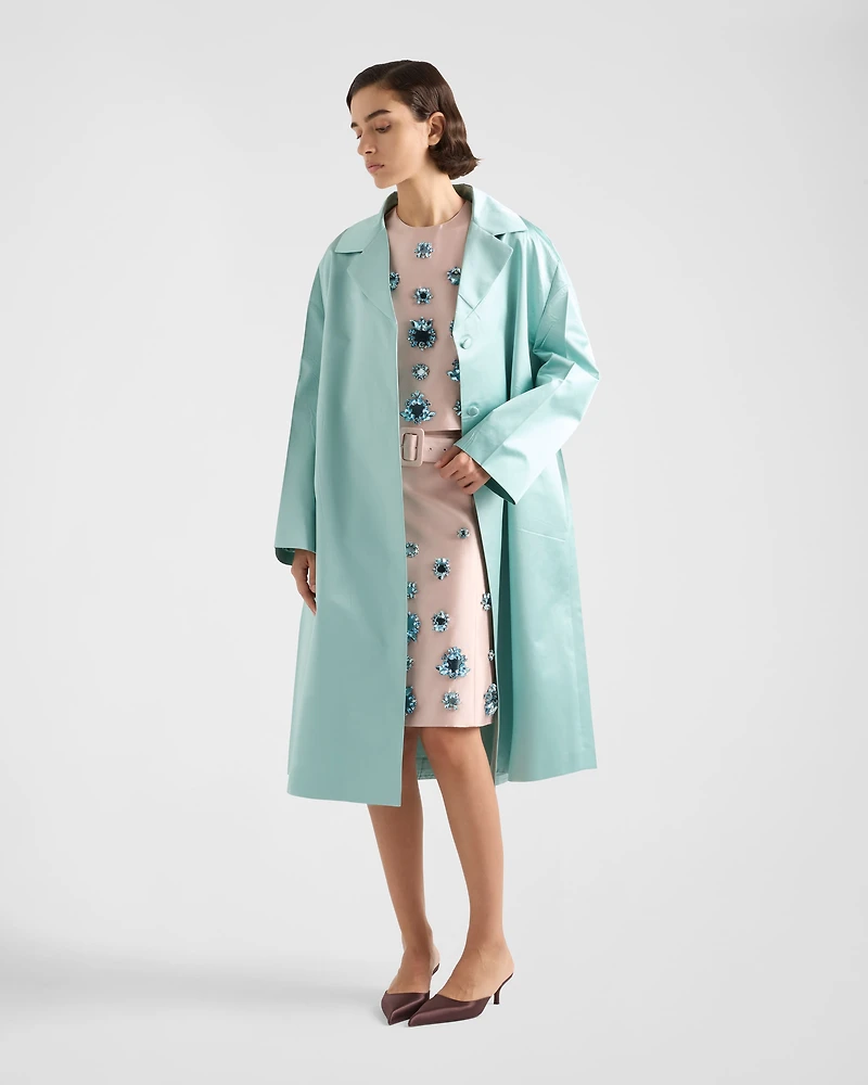 Embroidered silk and wool skirt