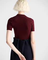 Wool knit midi skirt
