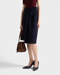 Wool knit midi skirt