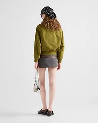 Technical wool miniskirt with printed belt