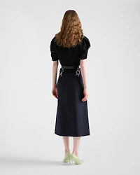 Rush stitch skirt with belt