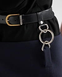 Rush stitch skirt with belt