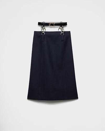 Rush stitch skirt with belt