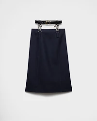 Rush stitch skirt with belt