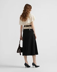 Pleated cady crepe skirt