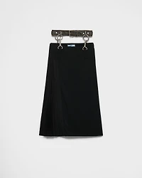 Pleated cady crepe skirt