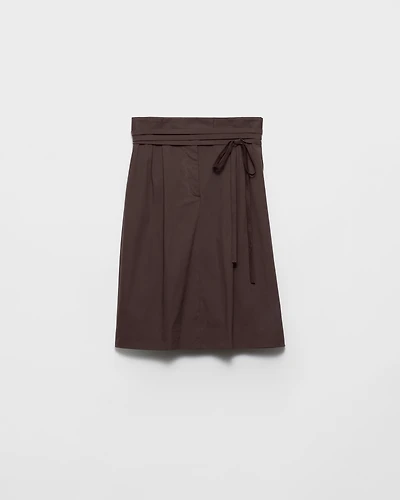 Poplin wrap skirt
