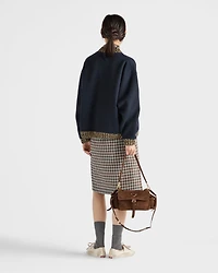 Checked stretch georgette skirt