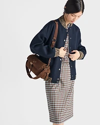 Checked stretch georgette skirt