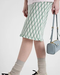Cotton skirt with geometric pattern