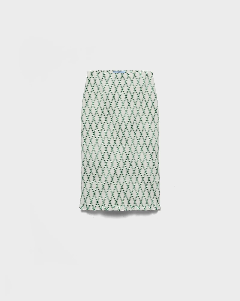 Cotton skirt with geometric pattern