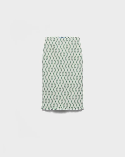 Cotton skirt with geometric pattern