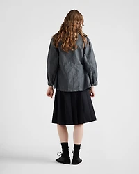 Pleated gabardine skirt