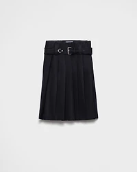 Pleated gabardine skirt