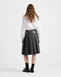 Rush stitch skirt with belt