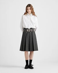 Rush stitch skirt with belt