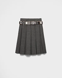 Rush stitch skirt with belt