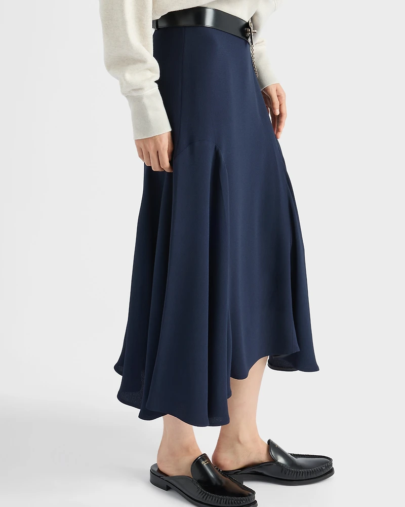 Cady crepe midi-skirt