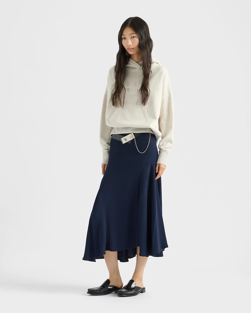 Cady crepe midi-skirt