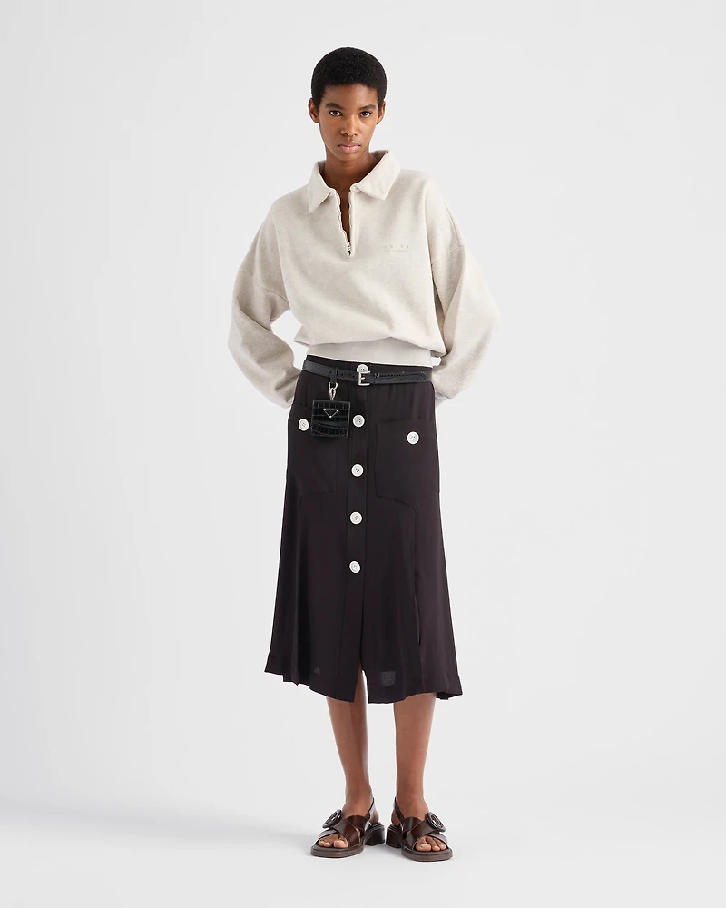 Sablé satin skirt