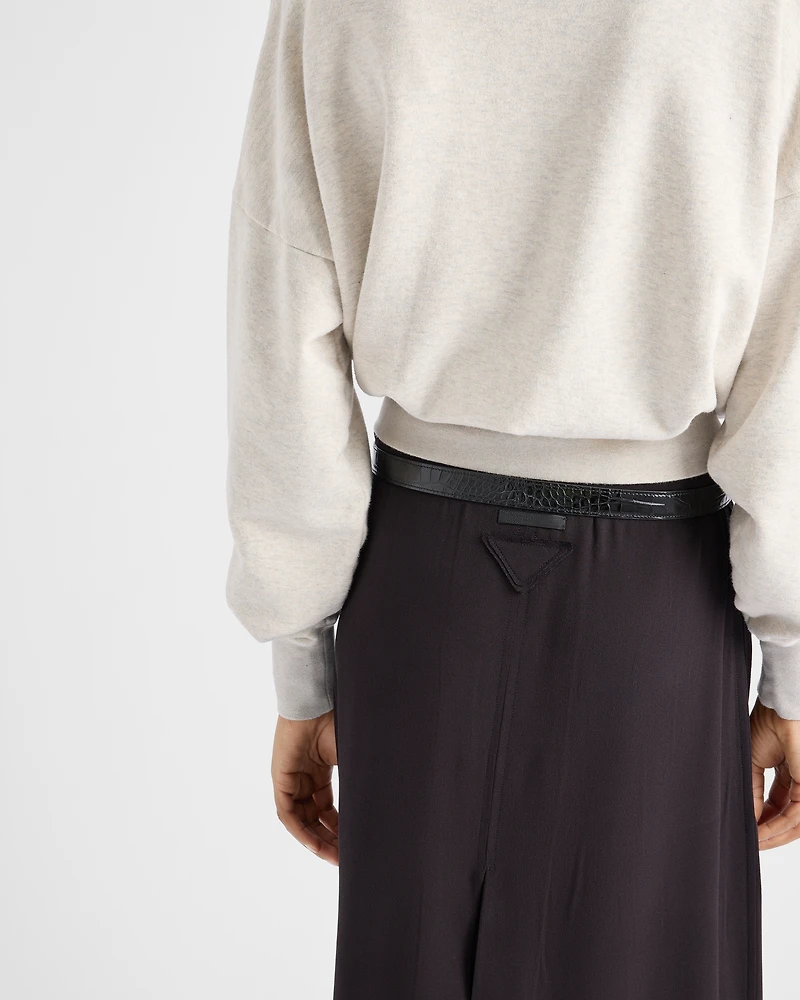 Sablé satin skirt