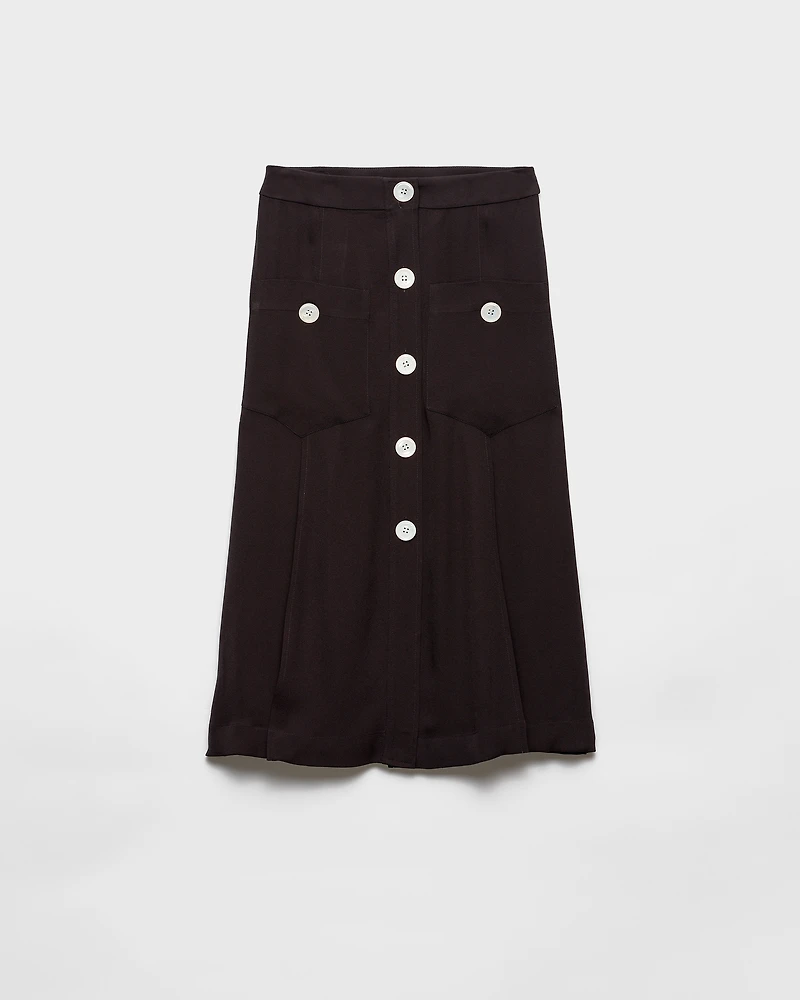 Sablé satin skirt