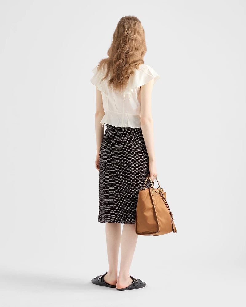 Printed chiffon wrap skirt