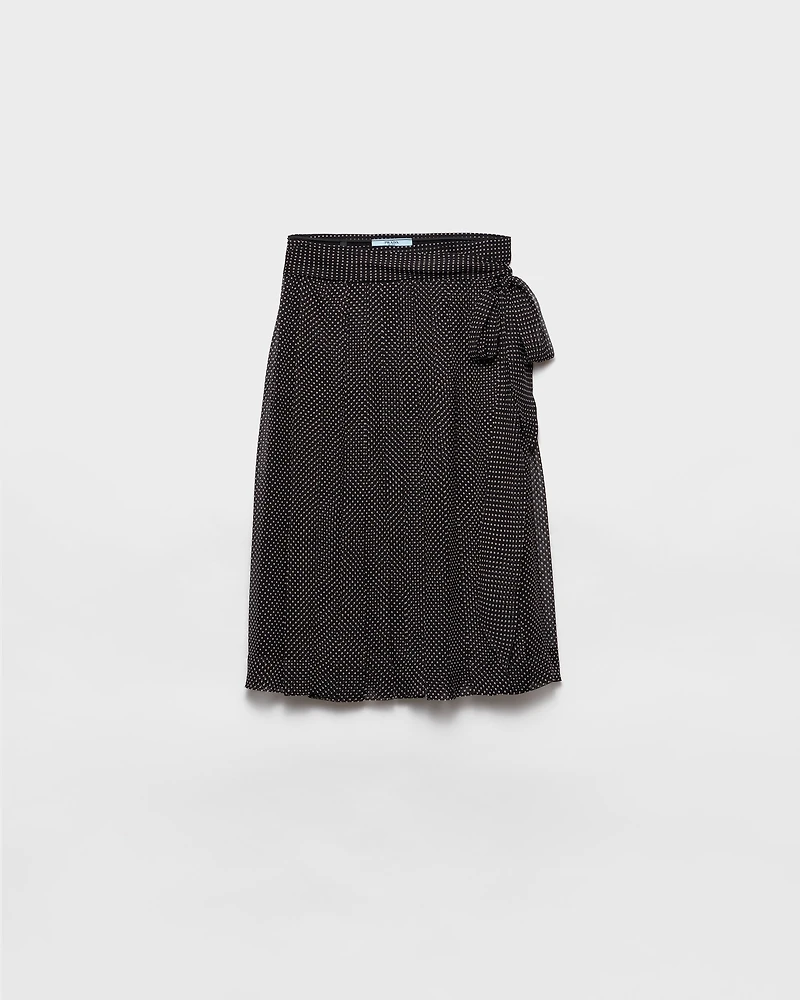 Printed chiffon wrap skirt