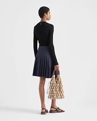 Pleated poplin skirt