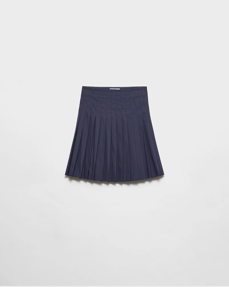 Pleated poplin skirt