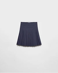 Pleated poplin skirt