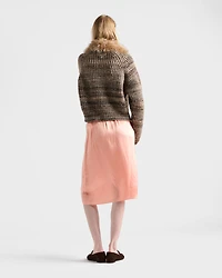 Washed satin skirt