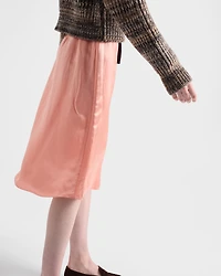 Washed satin skirt