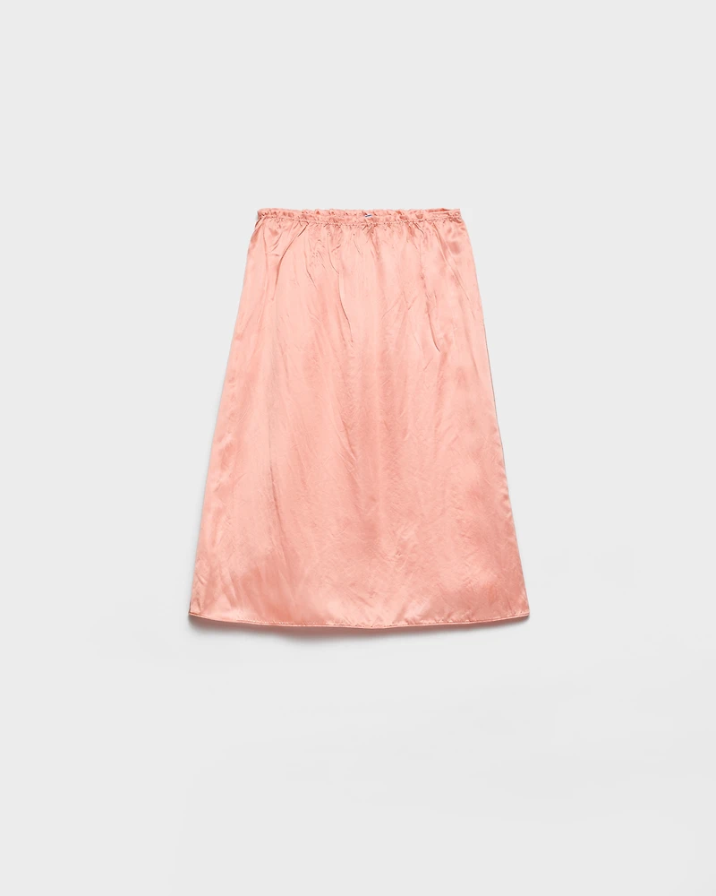 Washed satin skirt