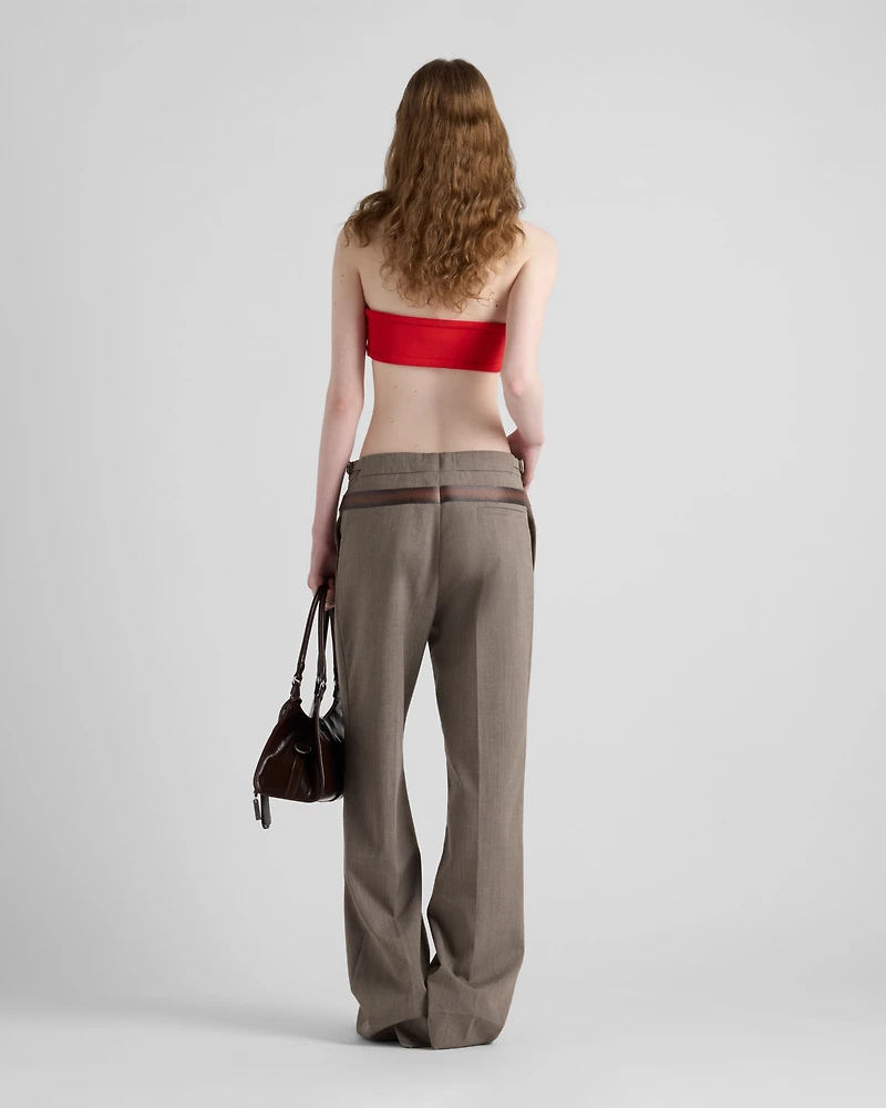 Technical wool pants with printed belt