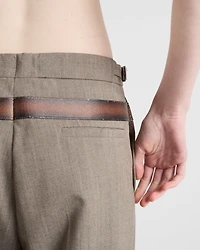 Technical wool pants with printed belt