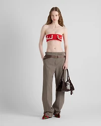 Technical wool pants with printed belt