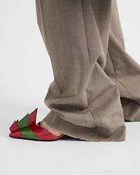 Technical wool pants with printed belt