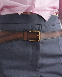Silk and mohair pants with printed belt