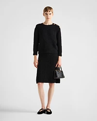 Bouclé mohair crew-neck sweater
