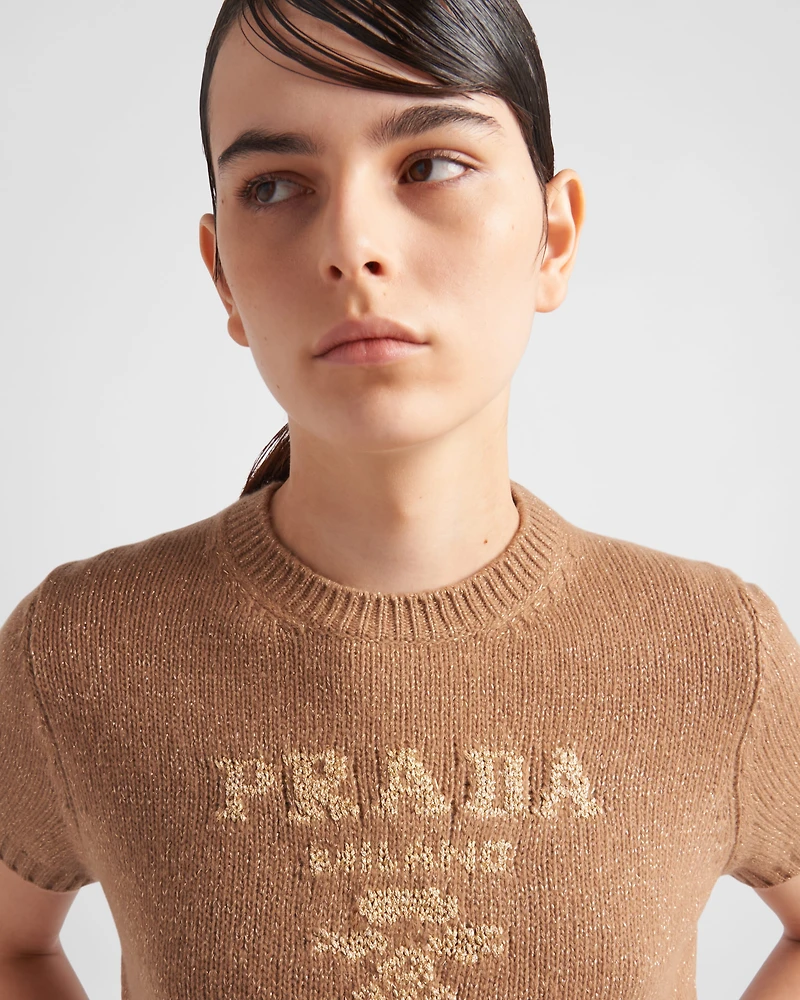 Wool, cashmere and lamé crew-neck sweater